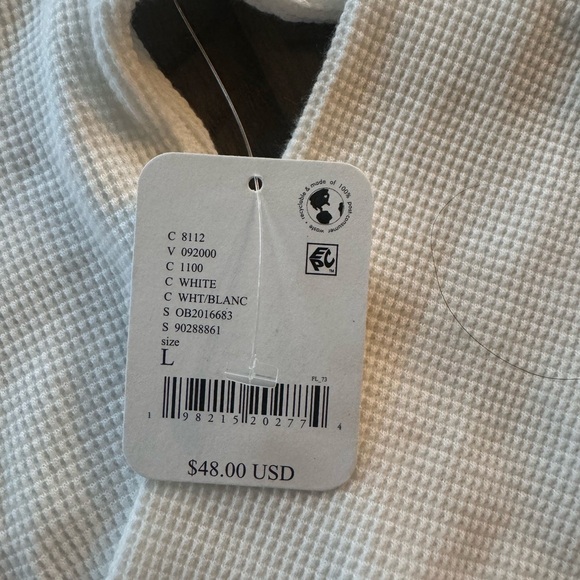 NWT We The Free Easy Does It Waffle Knit Crew Neck Long Sleeve Tee Shirt. Size L - Picture 9 of 10